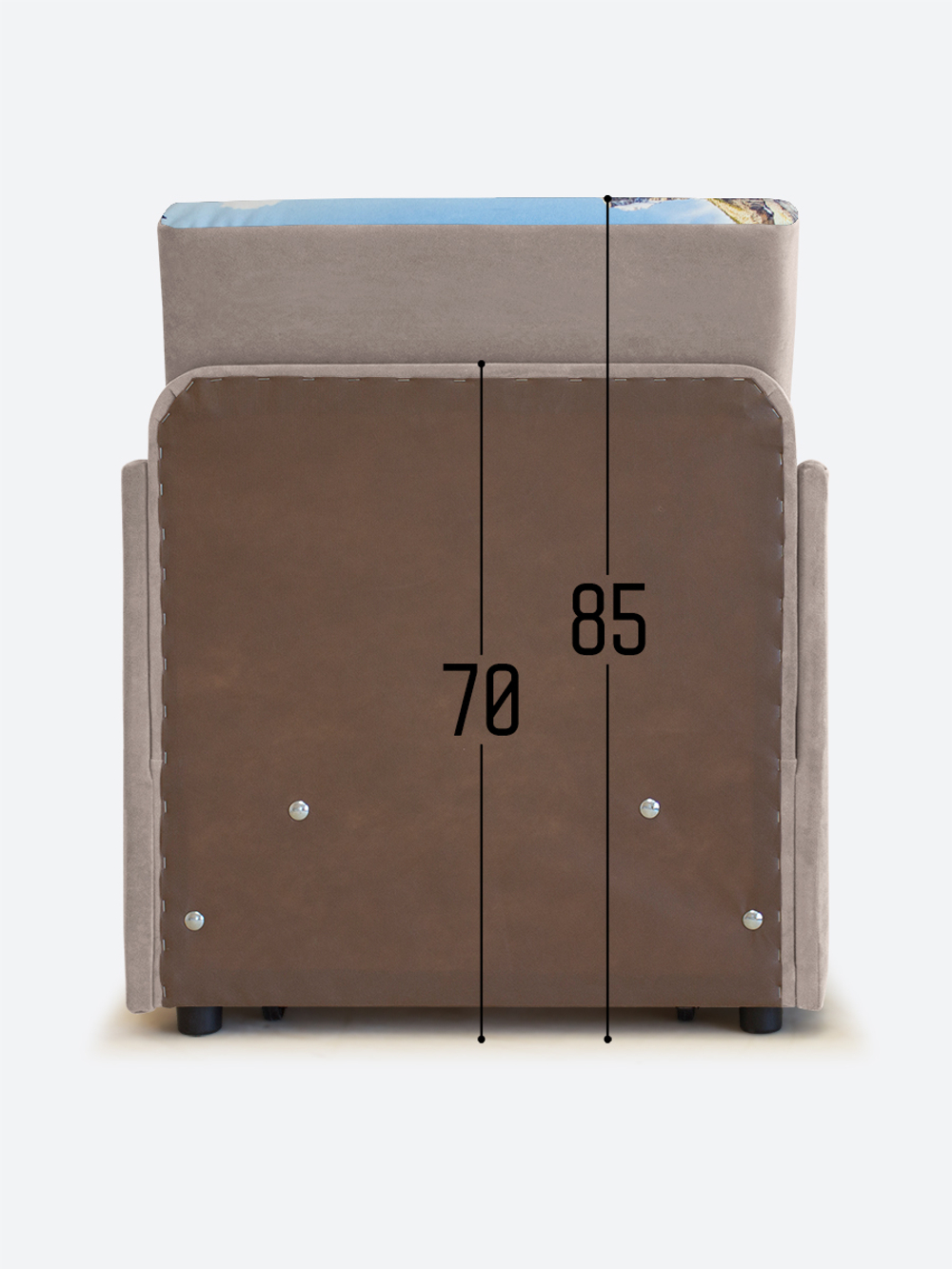 Кресло-кровать "Миник" с подлокотниками, купон Пейзаж