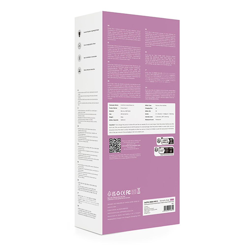 Сиреневый интерактивный вибратор-wand 29см с функцией нагрева Svakom Emma Neo 2 Powerful & Interactive Wand Vibrator SA299A