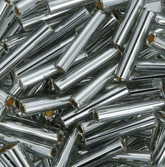 Бисер Япония "TOHO" СТЕКЛЯРУС (BUGLE) №3 9 мм 5 х 5 г №0029 т.серебристый