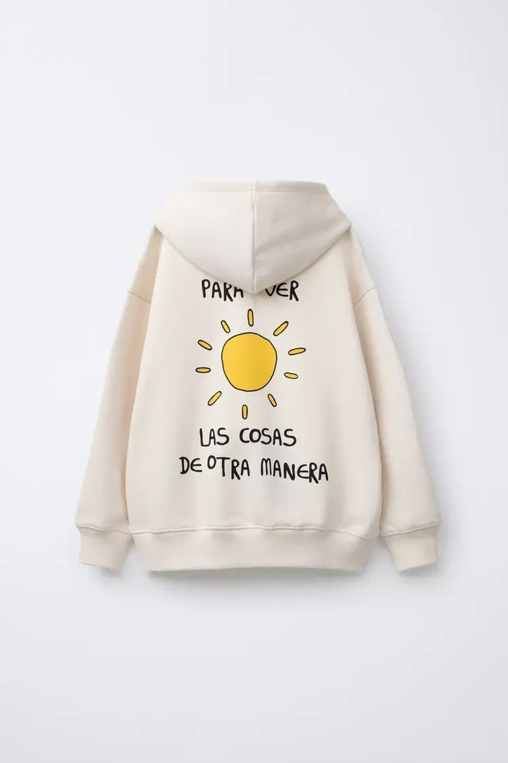 ZARA ХУДИ С ПРИНТОМ «СОЛНЦЕ» ALGO DE JAIME ©, ЭКРЮ/БЕЖЕВЫЙ