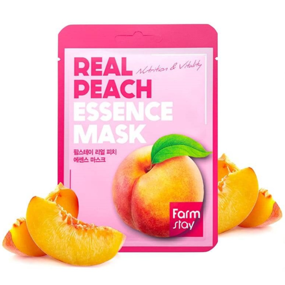 Маска тканевая для лица с экстрактом персика FarmStay  Real peach essence mask, 23мл