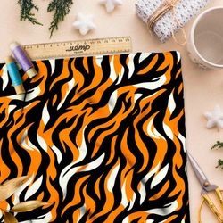 Ткань премиум габардин фантазия на тему тигриных полосок