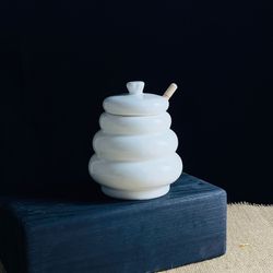 Lenardi 235-095 Банка для мёда 390мл с ложкой TROPICAL в под.уп.(х24)Фарфор