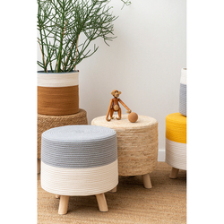 Пуф 40х40см Bergenson Bjorn Devy бежевый/серый