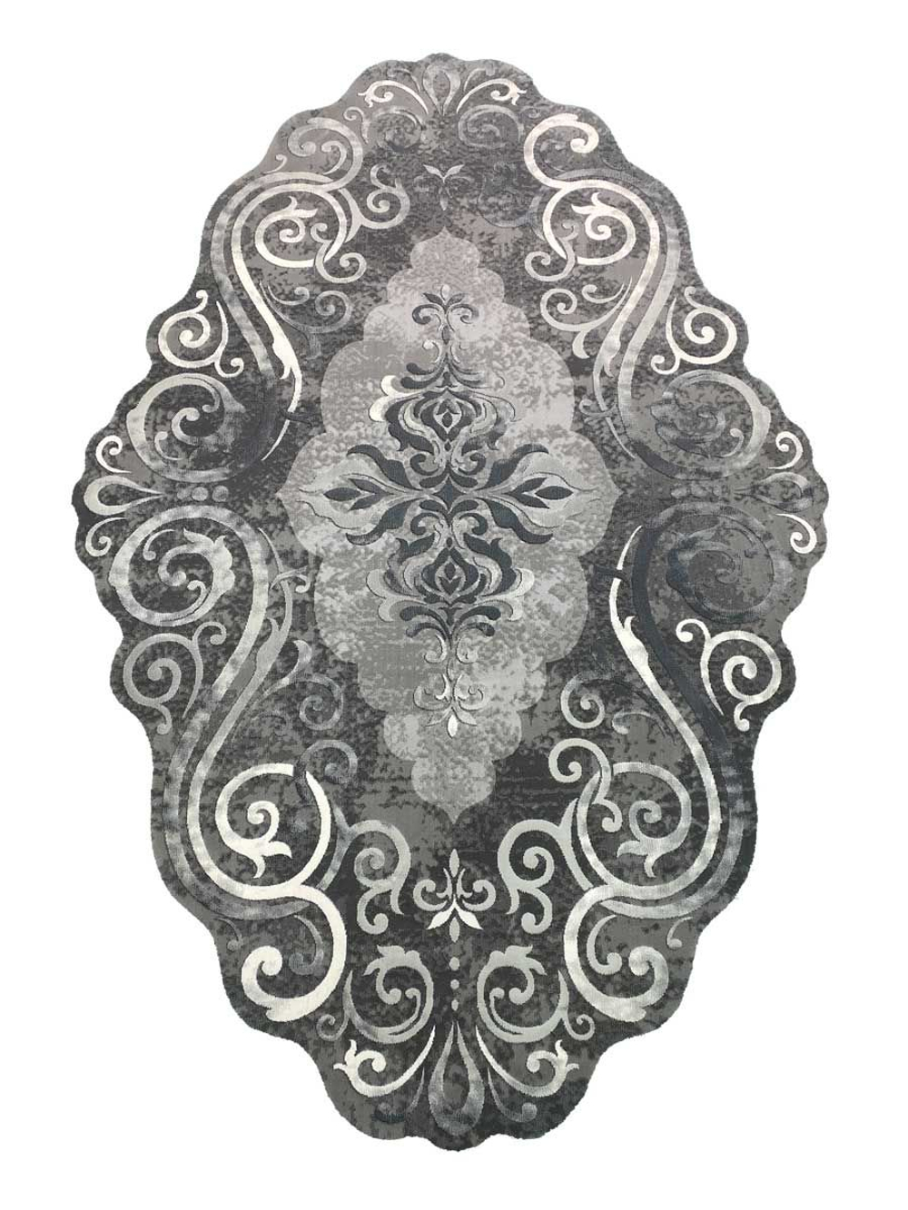 Ковер Safir 00858G Grey/Grey Овал (1.95 х 2.9)