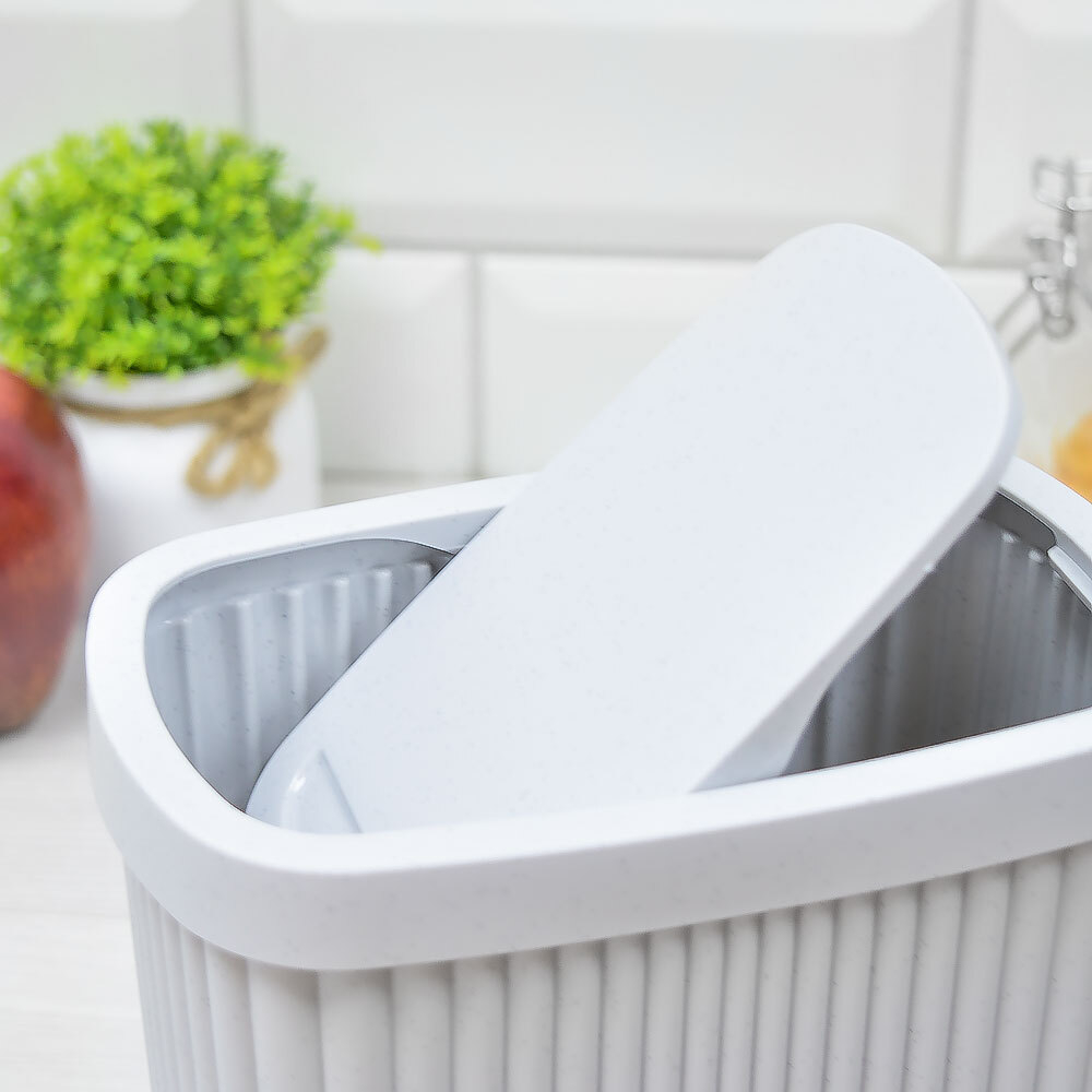 Контейнер для мусора 1,9л "Velvet", светло-серый флэк