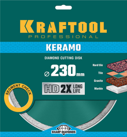 KRAFTOOL Keramo, 230 мм, (22.2 мм, 10 х 2.8 мм), сегментированный алмазный диск (36684-230)