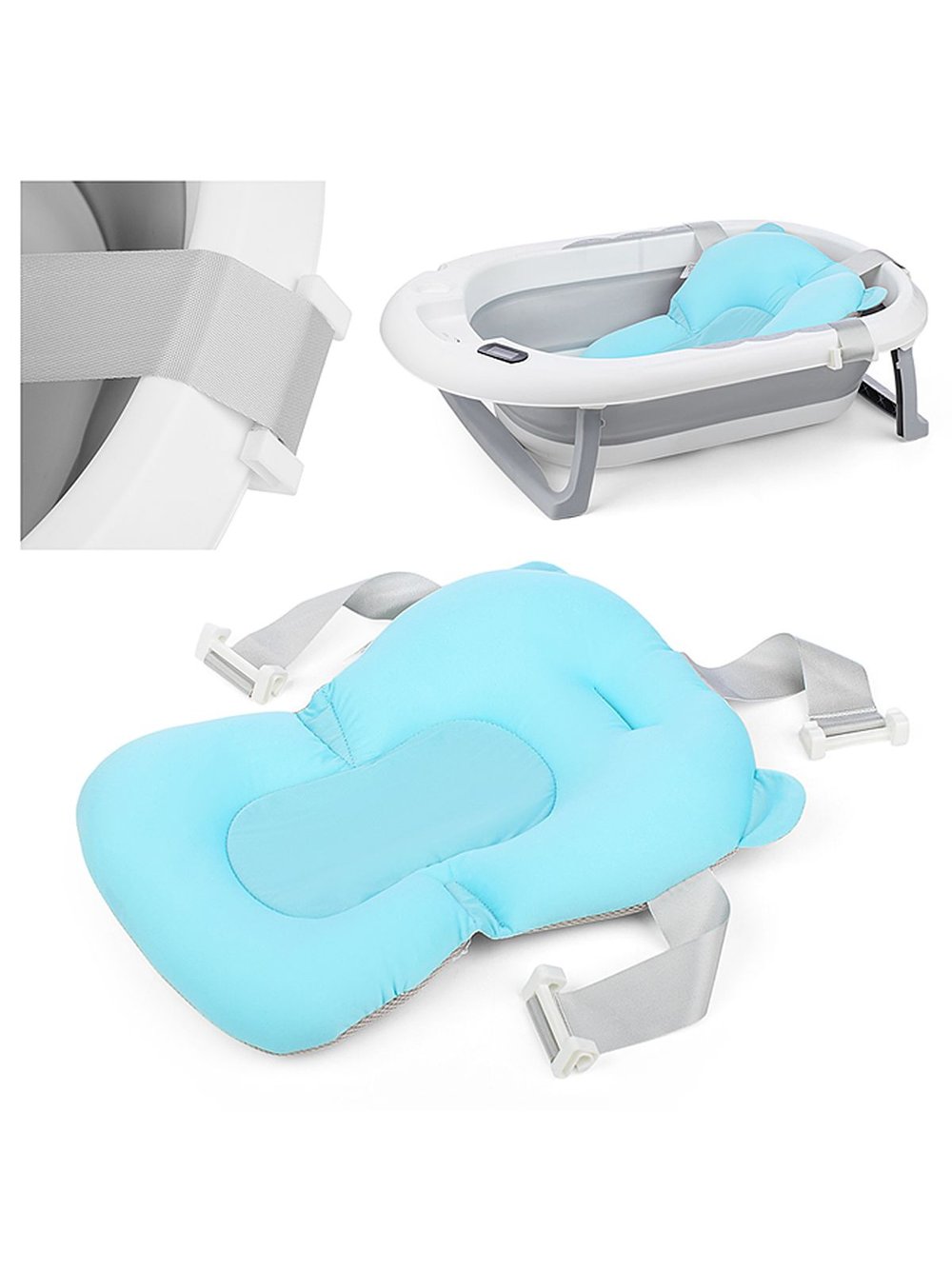 Матрасик голубой для купания новорожденного