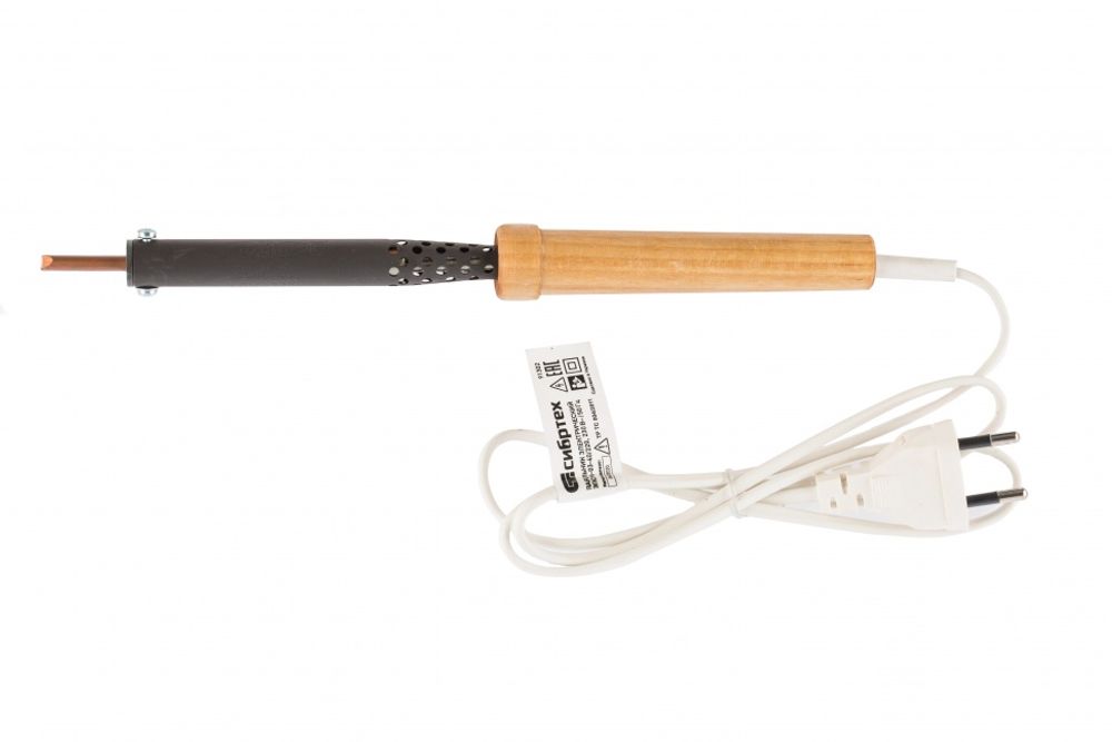 91302 Паяльник электрический ЭПСН-03-40/220, деревянная ручка, Россия Сибртех