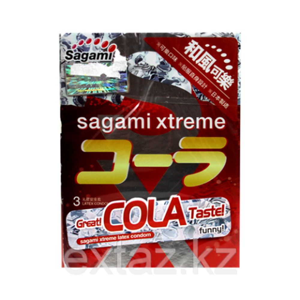 Презервативы SAGAMI Xtreme Cola 3шт. латексные со вкусом колы