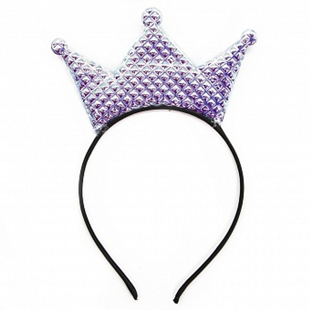 Ободок, Корона для принцессы, Сверкающие грани, Серебро