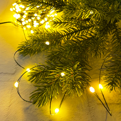 Гирлянда 1.5м String Light Капли Макро на зеленом проводе 150 ламп