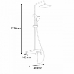 Душевая система AZARIO с поворотным изливом, керамический картридж, черный/золото (AZ-801-2)