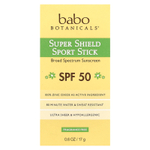 Babo Botanicals, Super Shield Sport, стик, SPF 50, без отдушек, 17 г (0,6 унции)
