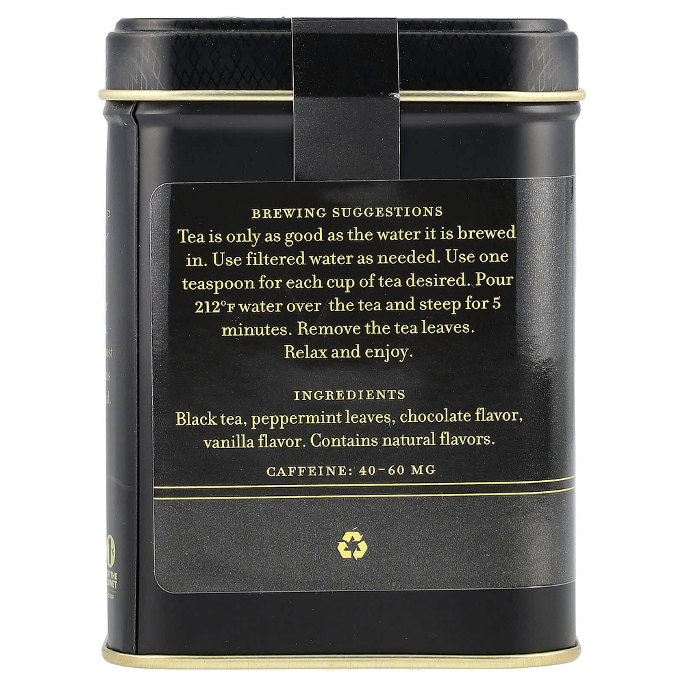 Harney & Sons, Ароматизированный черный чай, шоколад и мята, 112 г (4 унции)