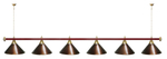 Лампа STARTBILLIARDS 6 пл. (плафоны золотые,штанга золотая,фурнитура золото)