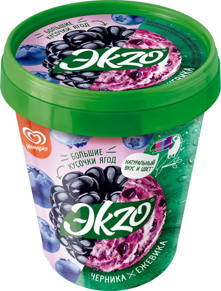 Мороженое ЭKZO, черника/ежевика, 520 гр