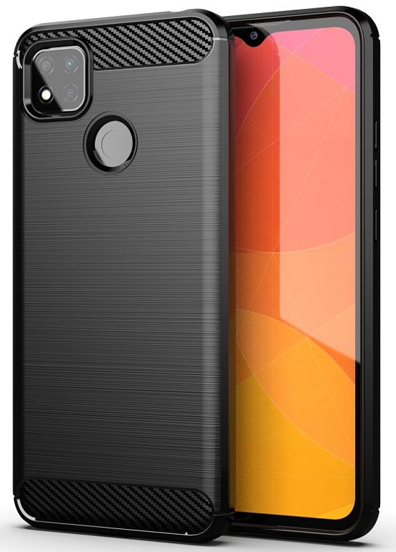 Чехол черного цвета на телефон Xiaomi Redmi 9c, серии Carbon от Caseport