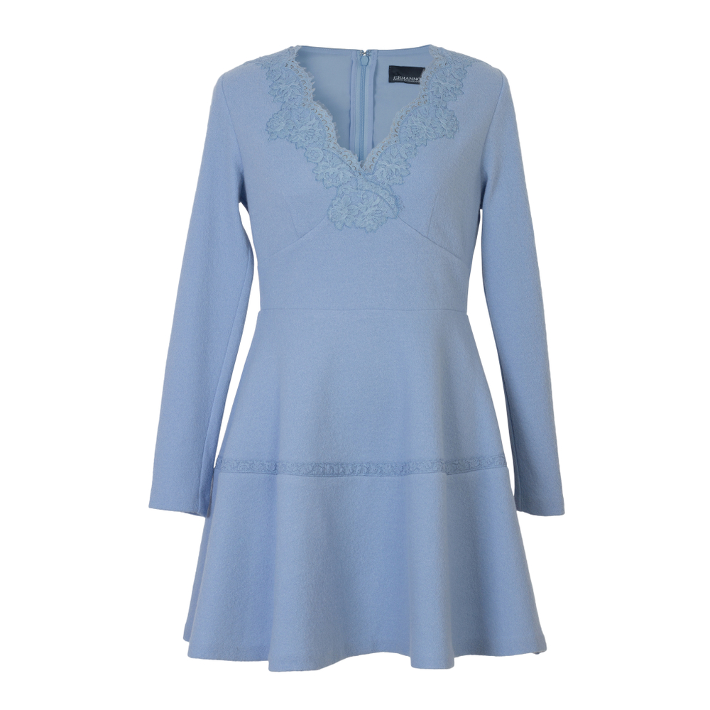 Приталенное мини-платье Ermanno Ermanno Scervino 41TAB26 с отделкой кружевом