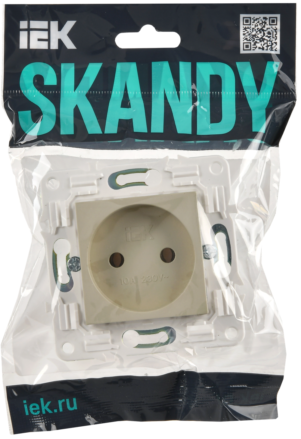SKANDY Розетка без заземления без защитных шторок 10А SK-R02B бежевый IEK
