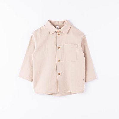 Oversized cotton shirt - Safari
