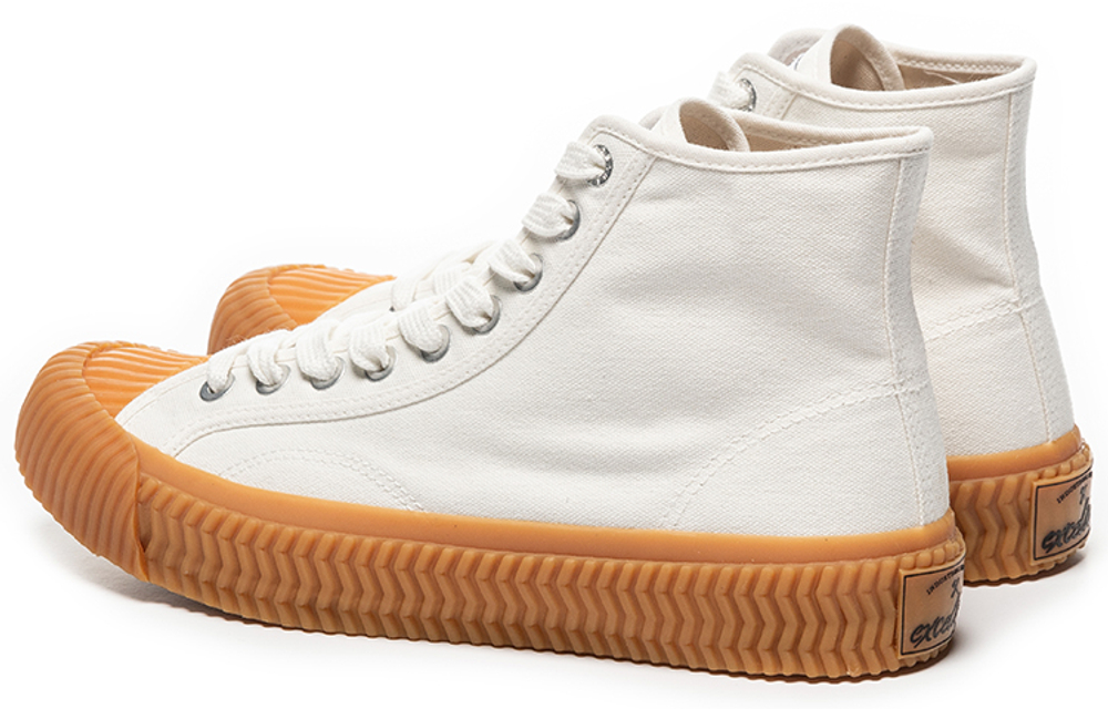 Excelsior Canvas Shoes Unisex High top Steam White/Caramel
