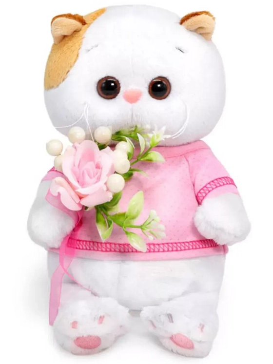 Мягкая игрушка Кошечка Ли-Ли Беби с букетом из ягод 20 см