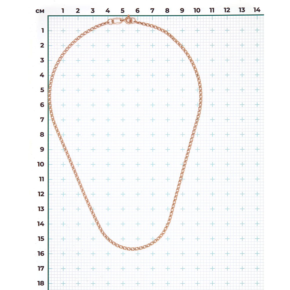 Цепь из красного золота с алмазной гранью (плетение «Двойной ромб»)