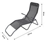 Кресло -шезлонг Капри арт.WR1658  (каркас серый, ткань серая), 1 уп.