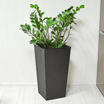 Кашпо напольное "Ротанг" 34*32*61,5см со вставкой (мокко)