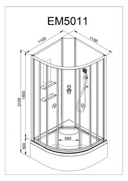 Душевая кабина AvaCan (АваКан) EM5011 N LED