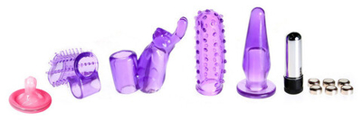 Набор насадок 4 PLAY с мини-вибратором (Цвет: фиолетовый)