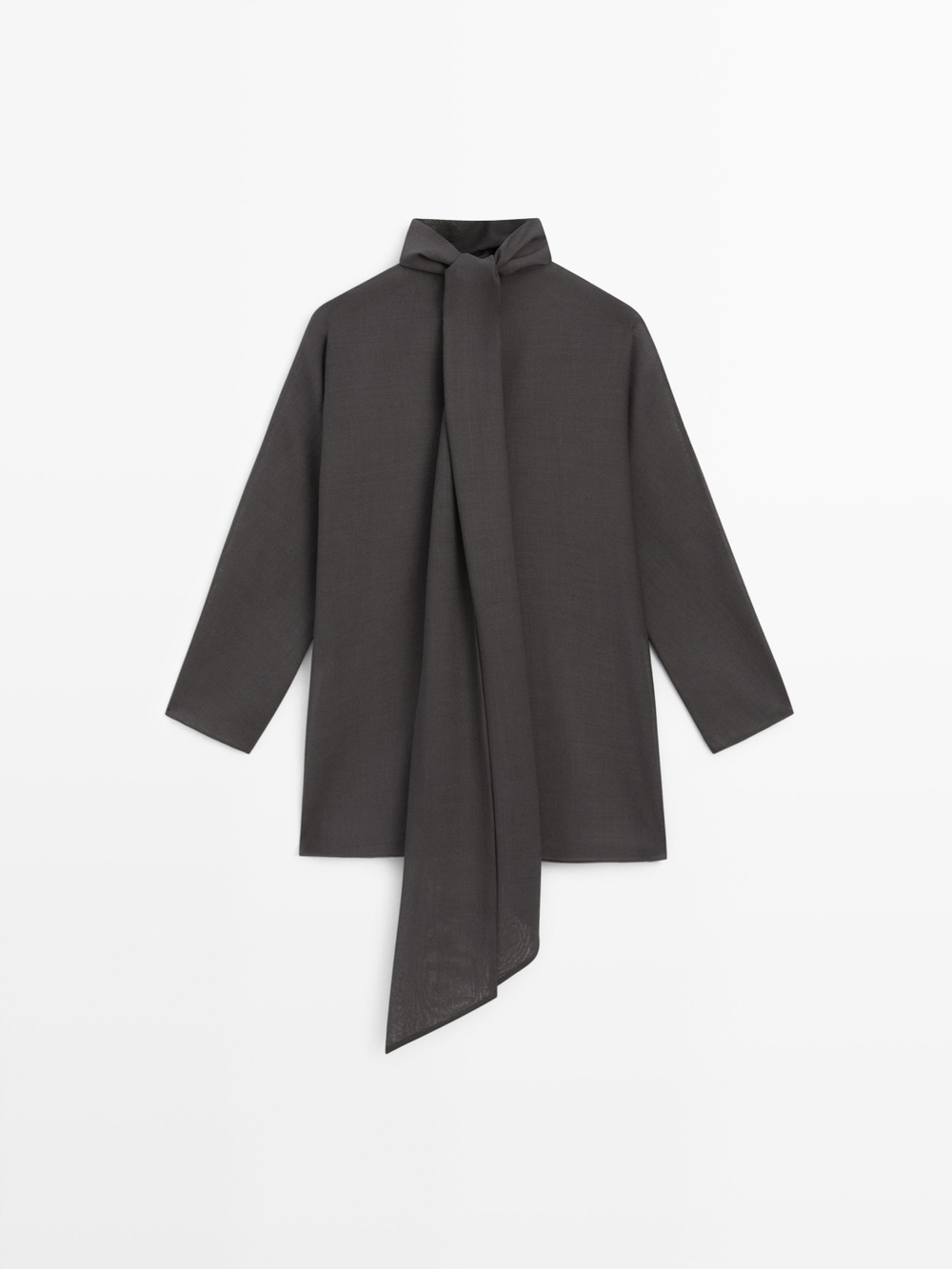 Massimo Dutti Струящаяся блузка - STUDIO, антрацитовый