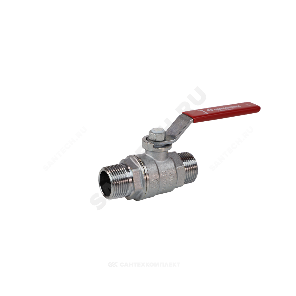 Кран шаровой латунь хром R253DL Ду 15 Ру42 НР рычаг красный Giacomini R253LX003