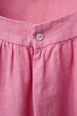 ZARA ПЛАТЬЕ ИЗ 100% ЛЬНА С ВЫШИТОЙ НАШИВКОЙ, МЯГКИЙ РОЗОВЫЙ