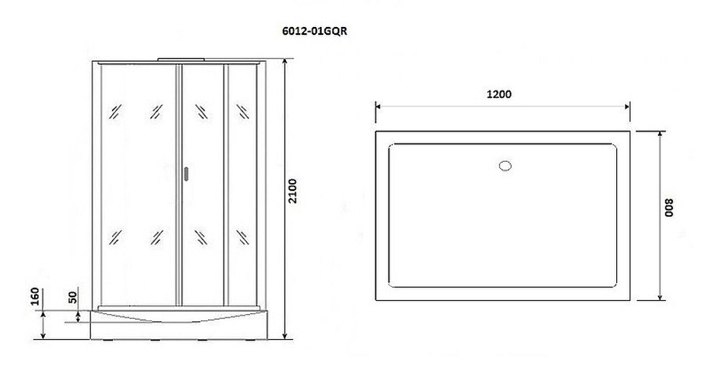 Душевая кабина Niagara Premium 120x80 NG-6012-01GQR с гидромассажем