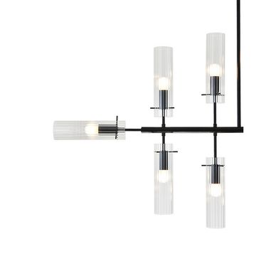 Люстра на штанге 12*E14 V000566 11053/12R Black черный Saetta Indigo