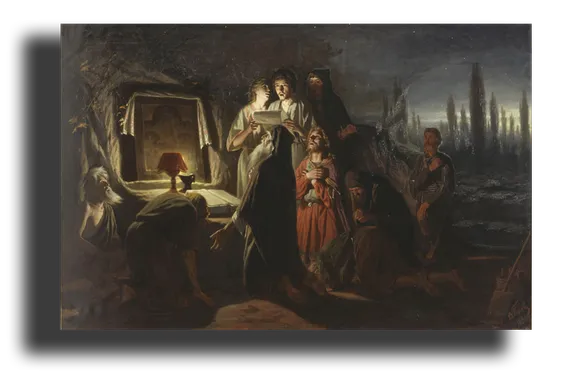 Репродукция " Перов - Первые христиане в Киеве"