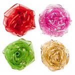 Лента декоративная (6 см*2,74 м) Ассорти дизайнов, Органза, Золото, 1 шт.