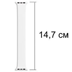 Силиконовый эластичный ремешок без застежек 42 мм / 44 мм / 45 мм / 49 мм для Apple Watch (размер - 147 мм) (Белый)