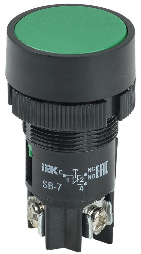Кнопка SВ-7 &quot;Пуск&quot; зеленая 1з+1р d=22мм/240В IEK