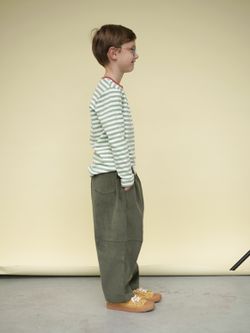 Широкие брюки хаки с вышивкой ЛЕС