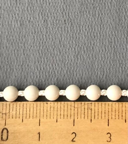 Цепь управления пластиковая Люкс 4.5х6 мм, цвет ваниль