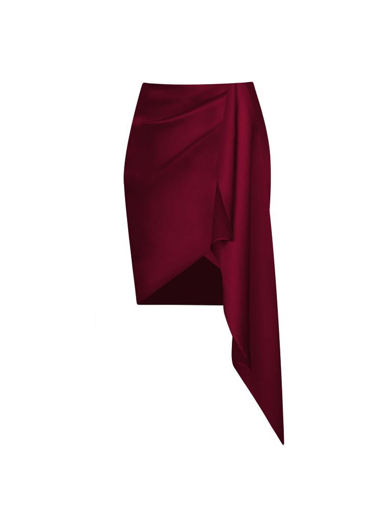 Драпированная мини-юбка из сатина с воланом