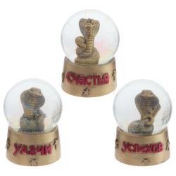 GAEM Фигурка декор в стекл шаре "Змея", D 6.5 см, L6,5 W6,5 H9 см, 3в.