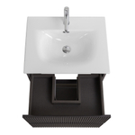 Тумба с раковиной подвесная BelBagno UNO-MINI-500-2C-SO-GSO Темно-Серый матовый, раковина белая BB-8099-3-50