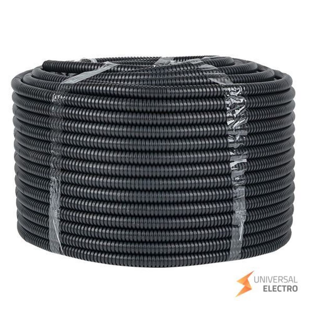 Труба гофр, ПНД с протяжкой d25 мм (50 м) черная EKF-Plast