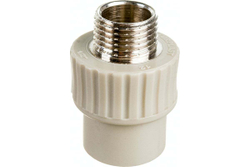 Муфта комбинированная PPR нар. р. 20х1/2, серый, РТП (10942)