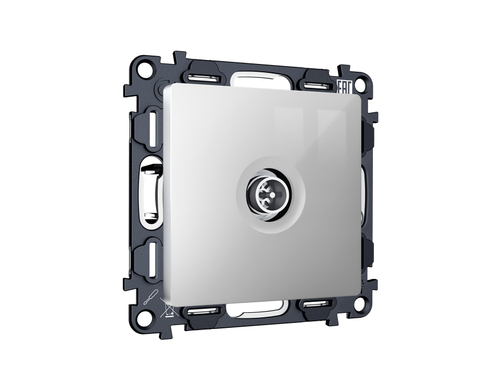 MA413005 Комплект механизм TV розетки оконечной экранированной 5-1000MHz 3dB ALFA Серебро глянец QUANT (AP4130, VM199)