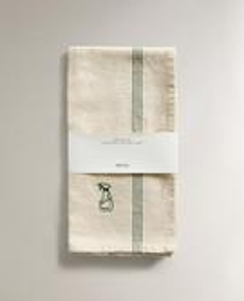 ZARA HOME КУХОННОЕ ПОЛОТЕНЦЕ ИЗ ХЛОПКА С ВЫШИВКОЙ, ЗЕЛЕНЫЙ
